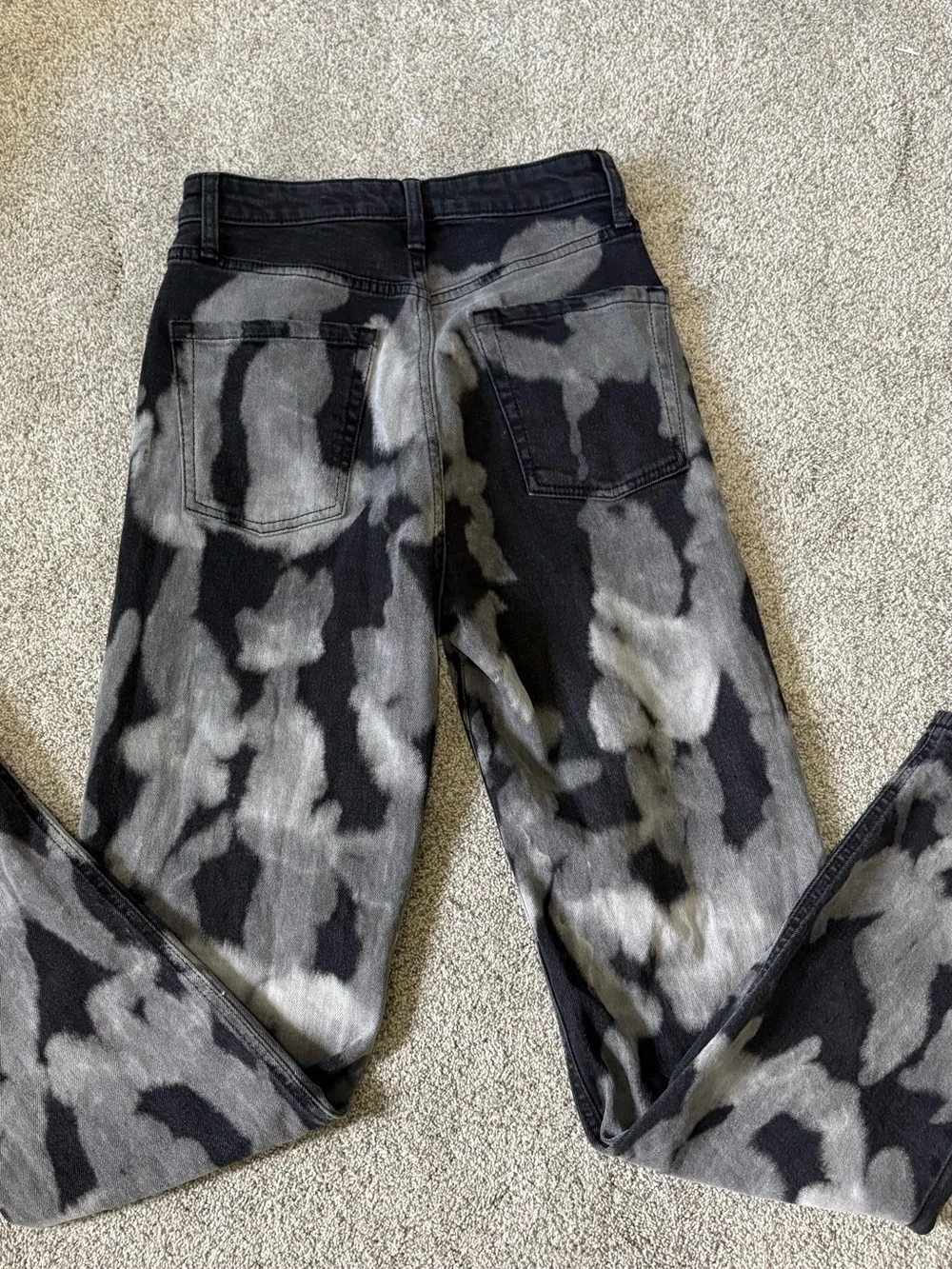 wild fable Black and Gray Tie-Dye High-Rise Jeans